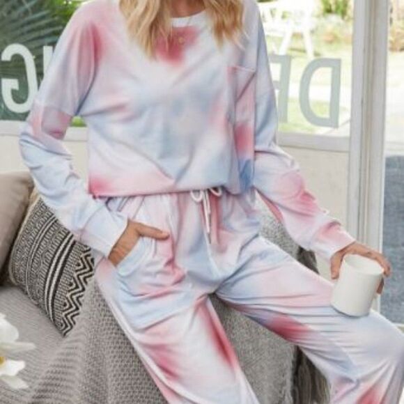 Cozy top‎ Lounge Pink or Blue Tie Dye - Picture 5 of 9